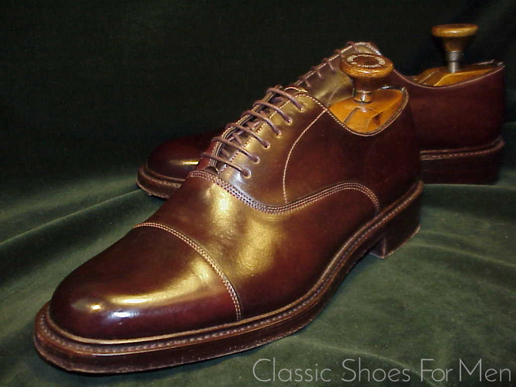 +Very Fine - SANTONI Double Sole SHELL CORDOVAN Cap-Toe Oxford: 42.5D (US 9.5D) - Image 8