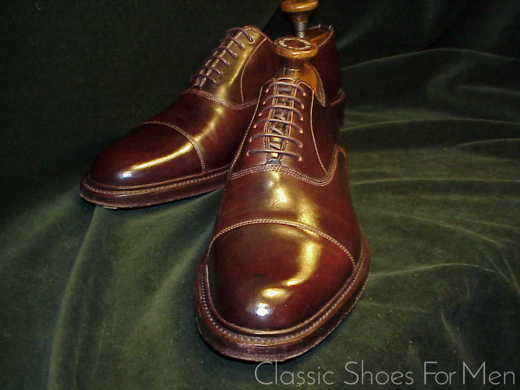 +Very Fine - SANTONI Double Sole SHELL CORDOVAN Cap-Toe Oxford: 42.5D (US 9.5D) - Image 6