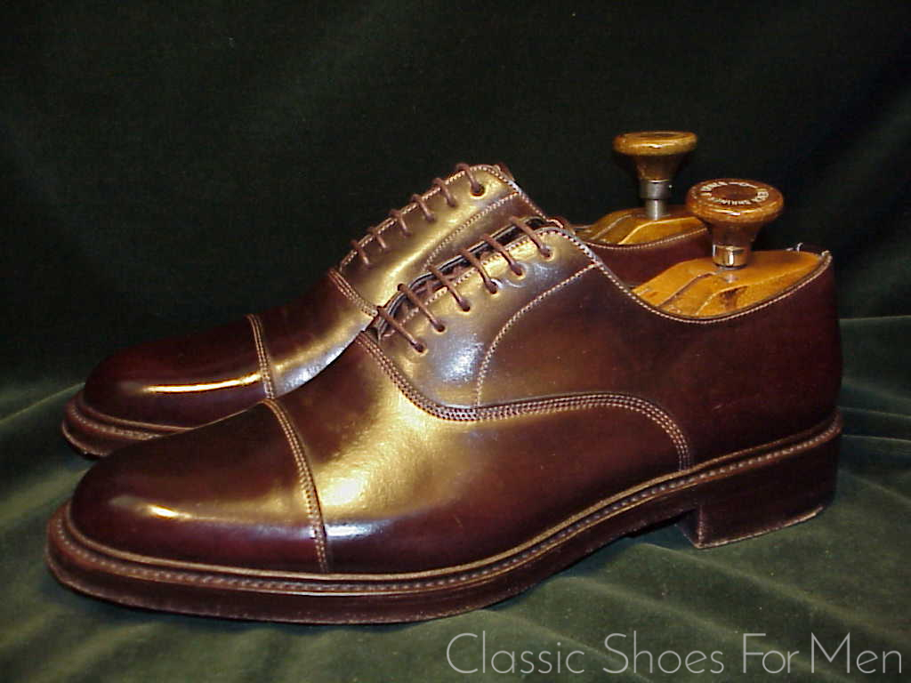 +Very Fine - SANTONI Double Sole SHELL CORDOVAN Cap-Toe Oxford: 42.5D (US 9.5D) - Image 7