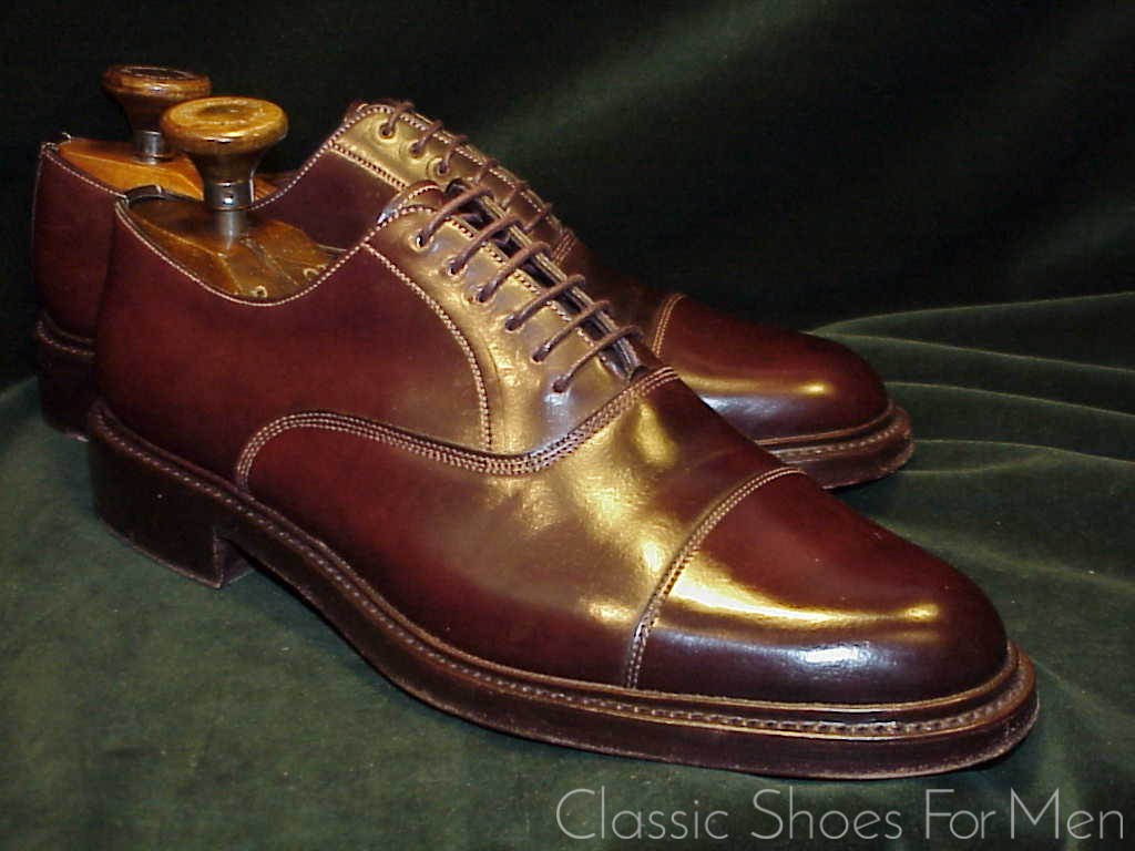 +Very Fine - SANTONI Double Sole SHELL CORDOVAN Cap-Toe Oxford: 42.5D (US 9.5D) - Image 3