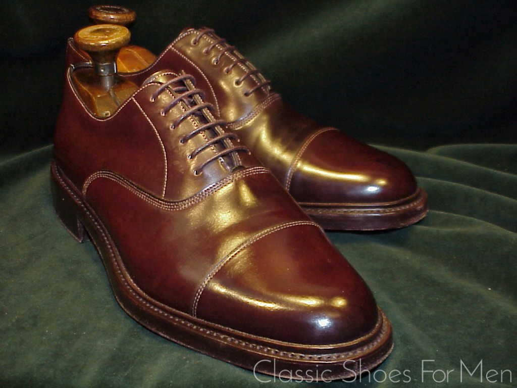 +Very Fine - SANTONI Double Sole SHELL CORDOVAN Cap-Toe Oxford: 42.5D (US 9.5D) - Image 5