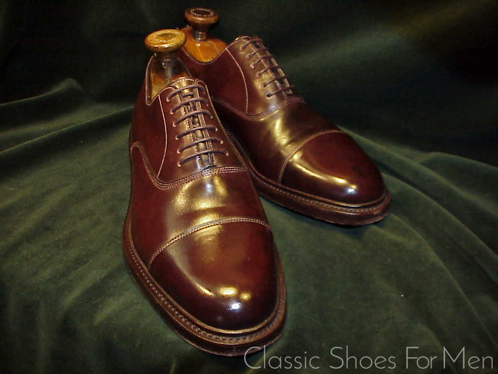 +Very Fine - SANTONI Double Sole SHELL CORDOVAN Cap-Toe Oxford: 42.5D (US 9.5D) - Image 4