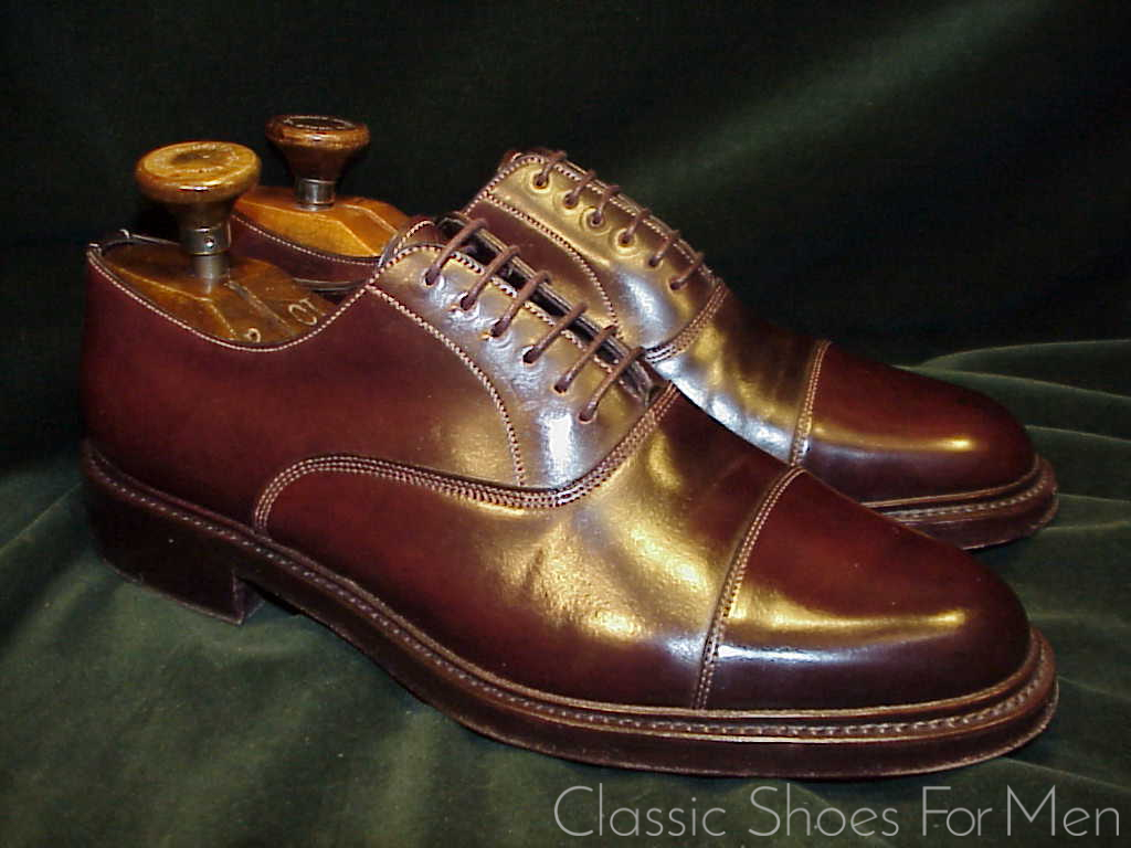 +Very Fine - SANTONI Double Sole SHELL CORDOVAN Cap-Toe Oxford: 42.5D (US 9.5D) - Image 9