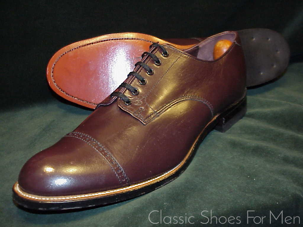 +NEW- Vintage STACY-ADAMS KANGAROO 6-Eyelet Cap-Toe Derby: US 10.5D (44D) - Image 7