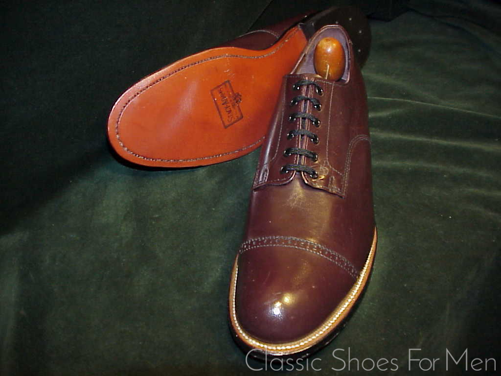 +NEW- Vintage STACY-ADAMS KANGAROO 6-Eyelet Cap-Toe Derby: US 10.5D (44D) - Image 6
