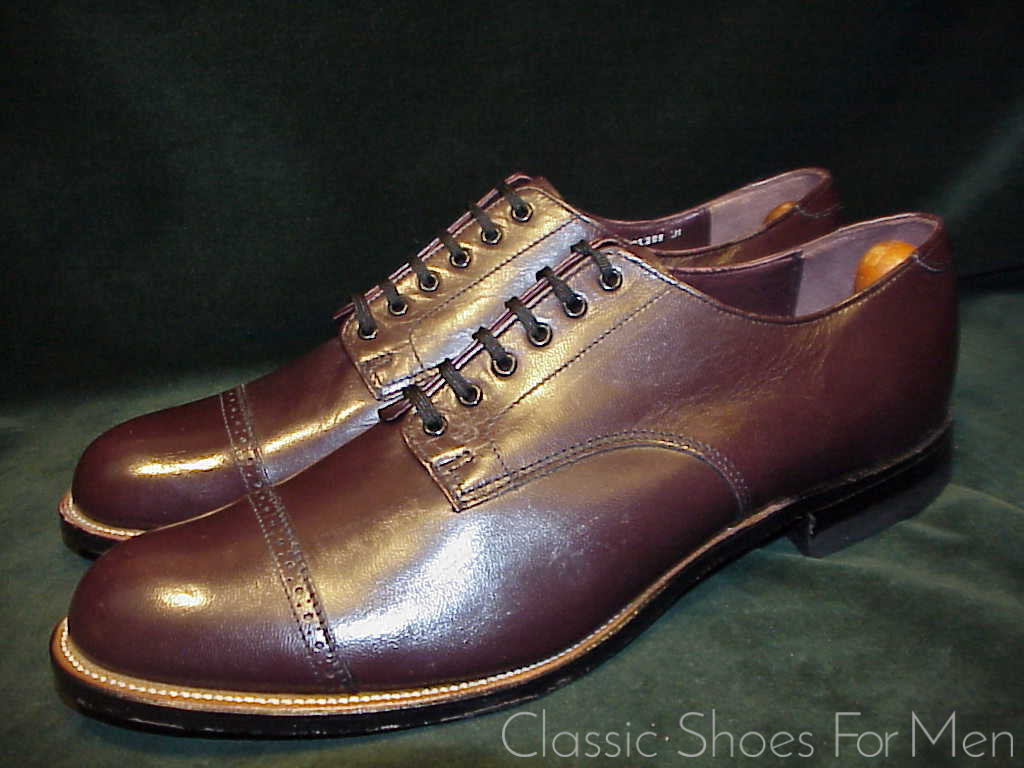 +NEW- Vintage STACY-ADAMS KANGAROO 6-Eyelet Cap-Toe Derby: US 10.5D (44D) - Image 9