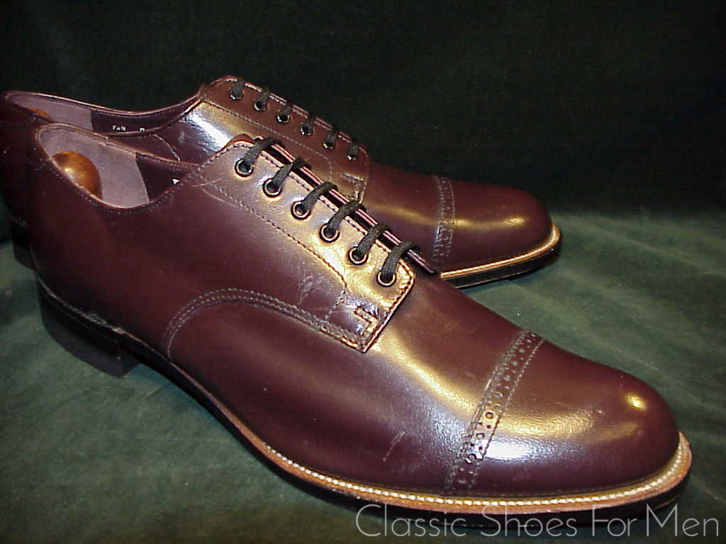 +NEW- Vintage STACY-ADAMS KANGAROO 6-Eyelet Cap-Toe Derby: US 10.5D (44D) - Image 3