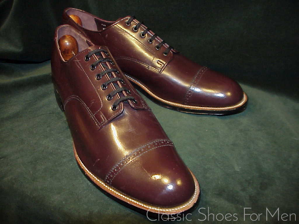 +NEW- Vintage STACY-ADAMS KANGAROO 6-Eyelet Cap-Toe Derby: US 10.5D (44D) - Image 4