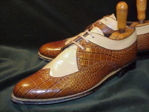 *Vintage STACY-ADAMS Patterned Patent Leather Spectators: US 11D (44.5D)