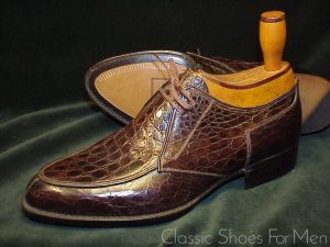 +NEW - Important Vintage STUART McGUIRE Alligator, Spade Sole Norwegian: 41.5D (US 8.5D)