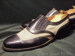 +Important Antik THOM McAn Ventilated, Netzwerk, "Gusseted" Tuczek Style, Slip-on, Circa 1930: 42.5D (US 9.5D)