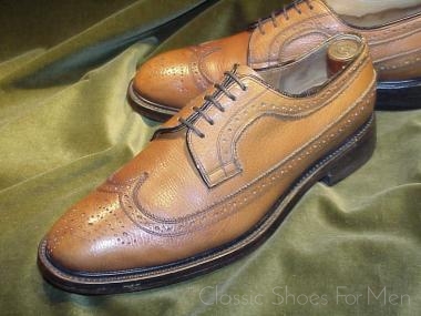 *Fine Bespoke LEE KEE Full Brogue Derby (Budapester)"Golden Harvest", Circa 1990: 44D (US 10.5D)