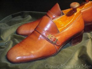 *Vintage -CÉLINE, PARIS, Tan Calfskin Monk Strap, Circa 1965: 42D (US 9D)