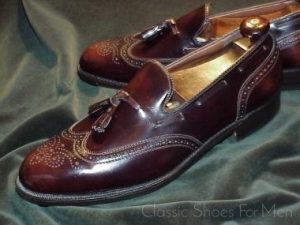 *NEW- Vintage CORDWAINER-WRIGHT Full-Brogue Tassel Loafer, Circa 1970: US 12D (46D )