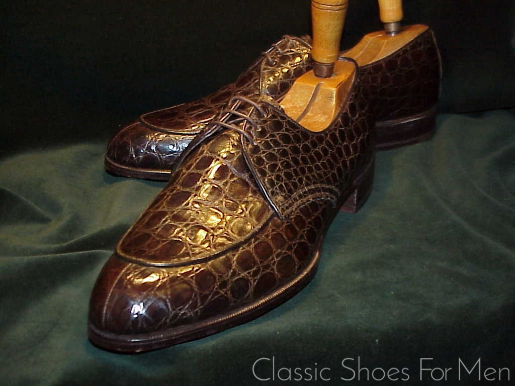 *FLORSHEIM IMPERIAL ALLIGATOR Split-Toe Norweger, Circa 1960: 44D - Image 3