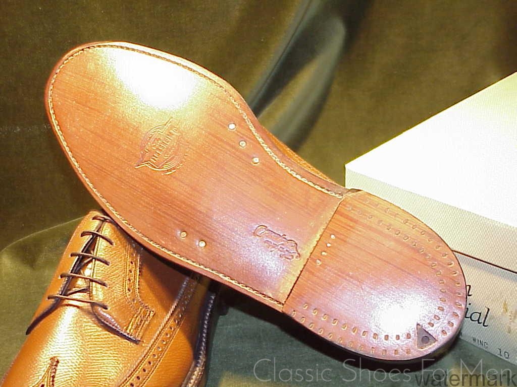 NEW - FLORSHEIM IMPERIAL Tan Full Brogue Budapester Circa 1985: 43-43,5D - Image 8