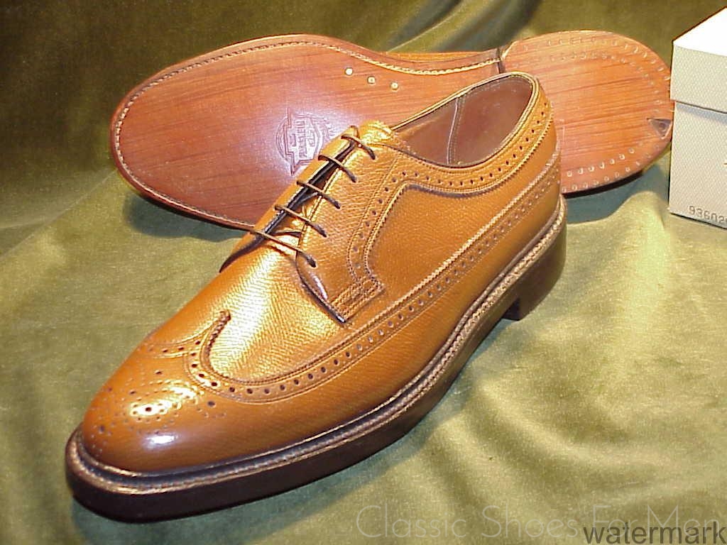 NEW - FLORSHEIM IMPERIAL Tan Full Brogue Budapester Circa 1985: 43-43,5D - Image 3
