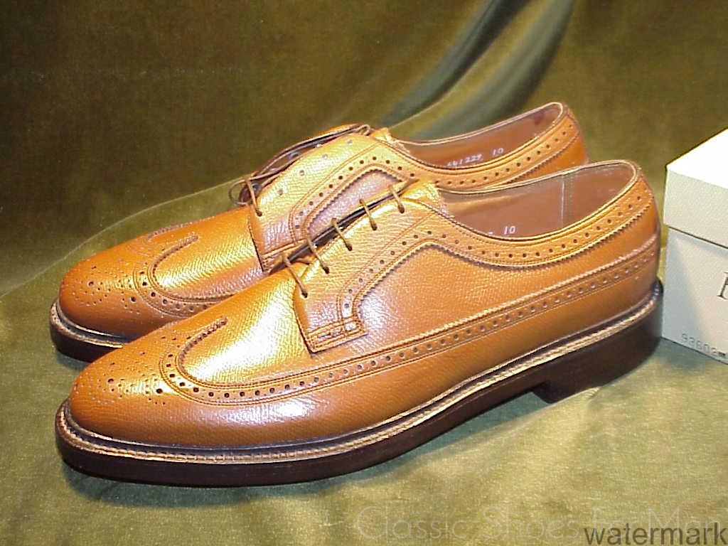 NEW - FLORSHEIM IMPERIAL Tan Full Brogue Budapester Circa 1985: 43-43,5D - Image 6