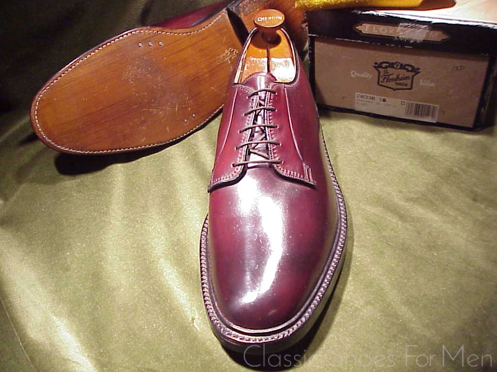 *NEW - Vintage - FLORSHEIM IMPERIAL Shell Cordovan Plain Front Derby, Cir. 1980:47D - Image 14