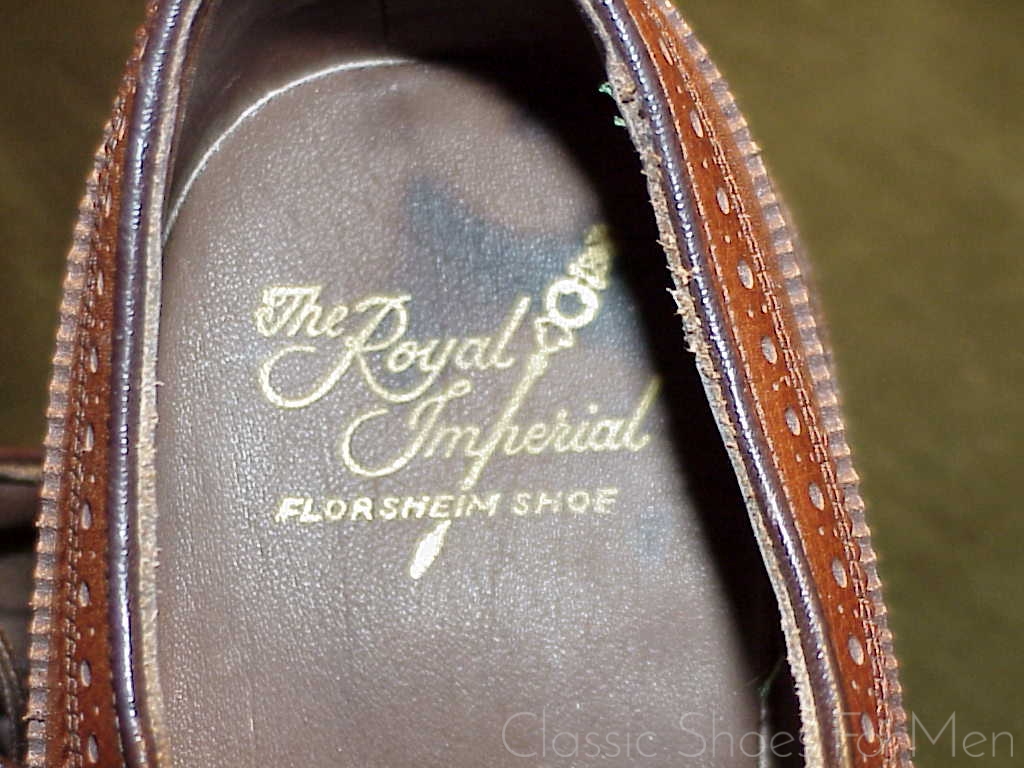 NEW - FLORSHEIM "Royal" IMPERIAL Full Brogue Derby Budapester, Circa 1985: US 9E (42E) - Image 10