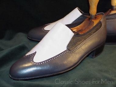*Like new - Vintage FLORSHEIM Gray Wing Tip Spectator Loafer: 41.5D (US 8.5D)