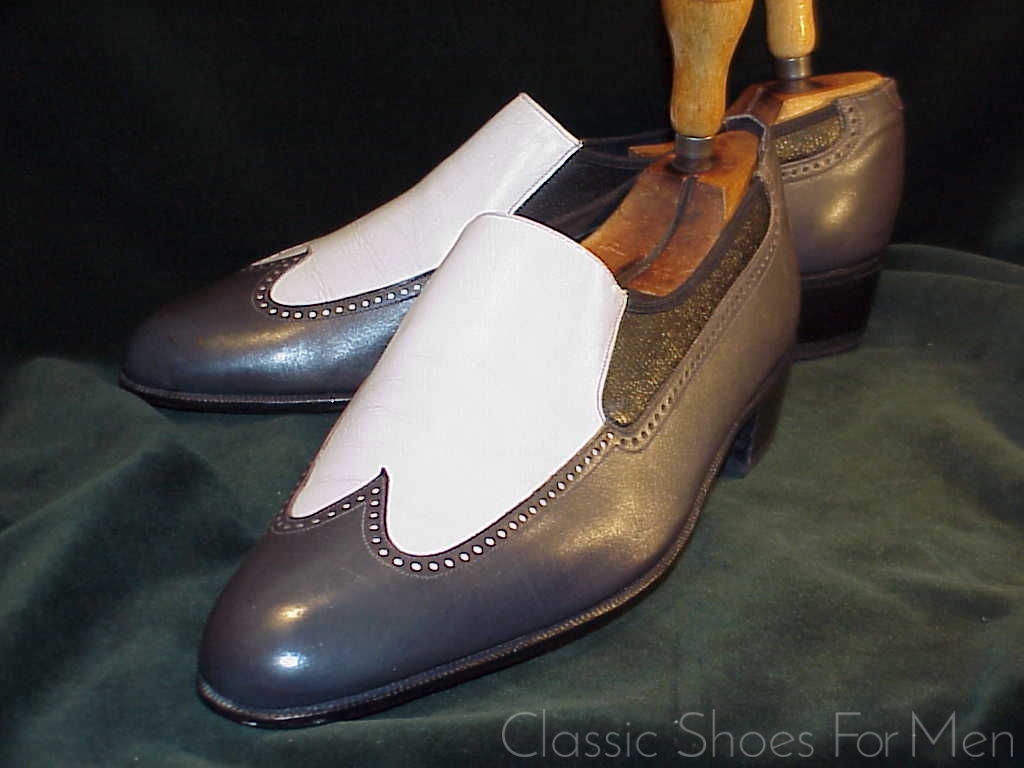 *Like new - Vintage FLORSHEIM Gray Wing Tip Spectator Loafer: 41.5D (US 8.5D) - Image 6