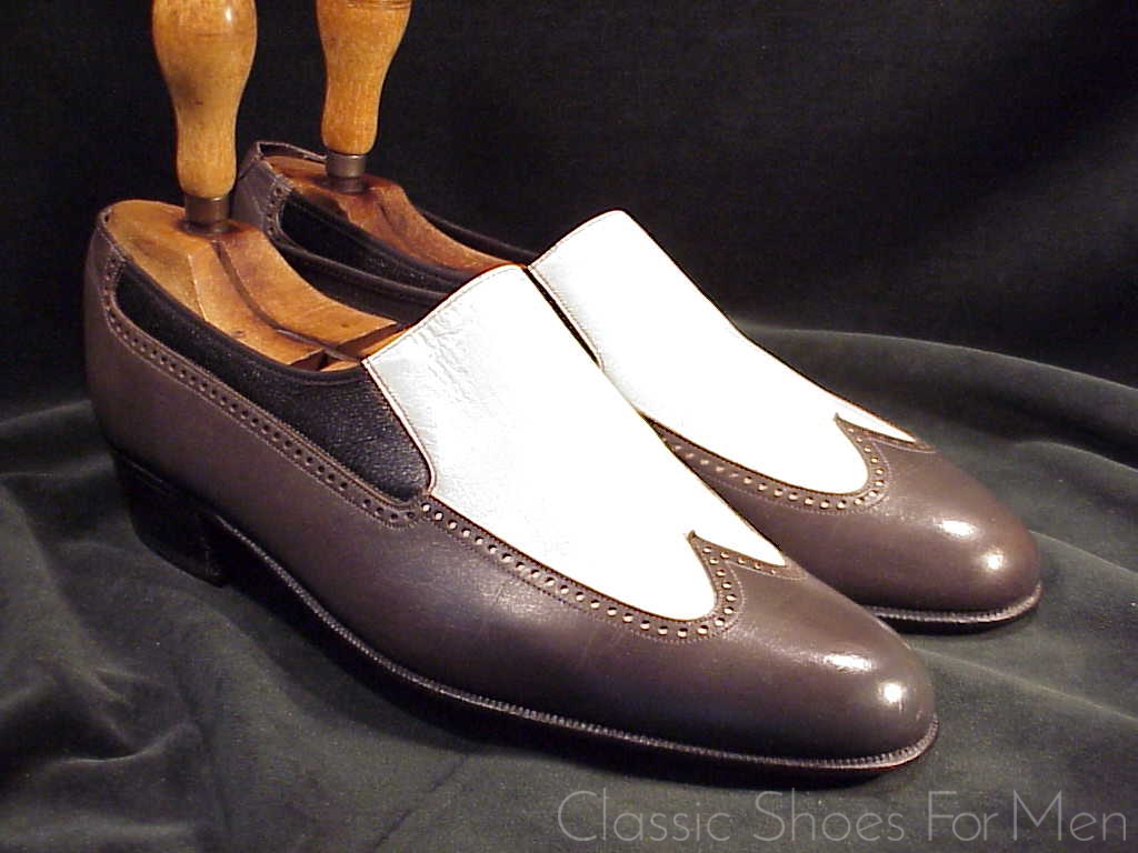 *Like new - Vintage FLORSHEIM Gray Wing Tip Spectator Loafer: 41.5D (US 8.5D) - Image 4