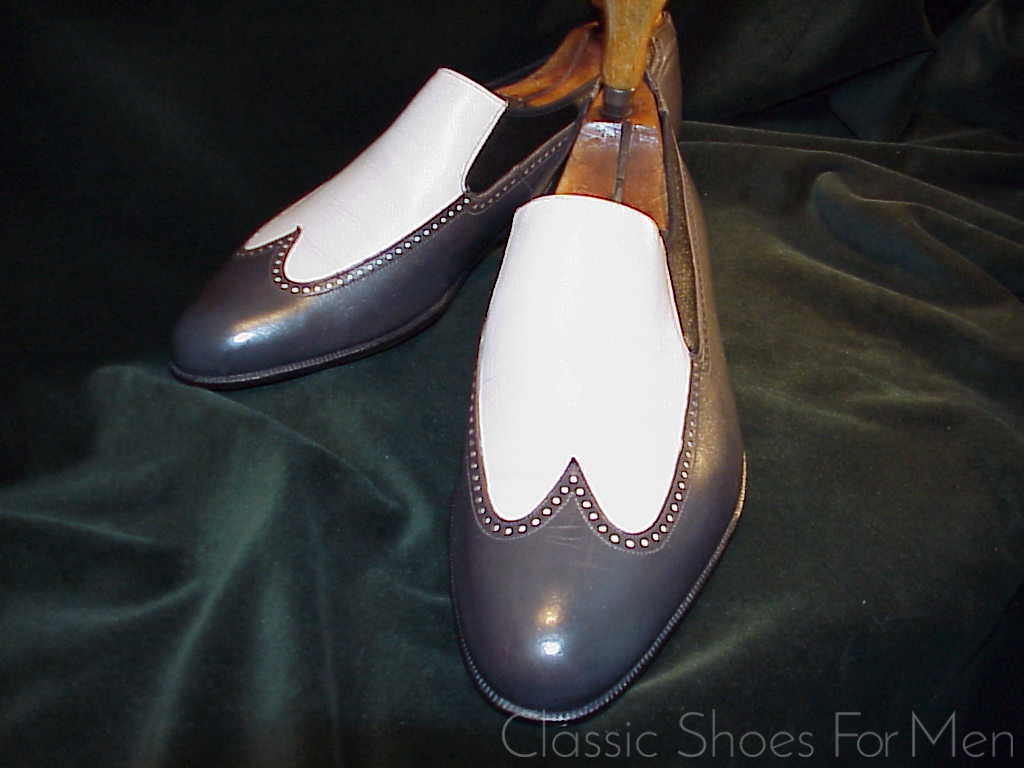 *Like new - Vintage FLORSHEIM Gray Wing Tip Spectator Loafer: 41.5D (US 8.5D) - Image 7