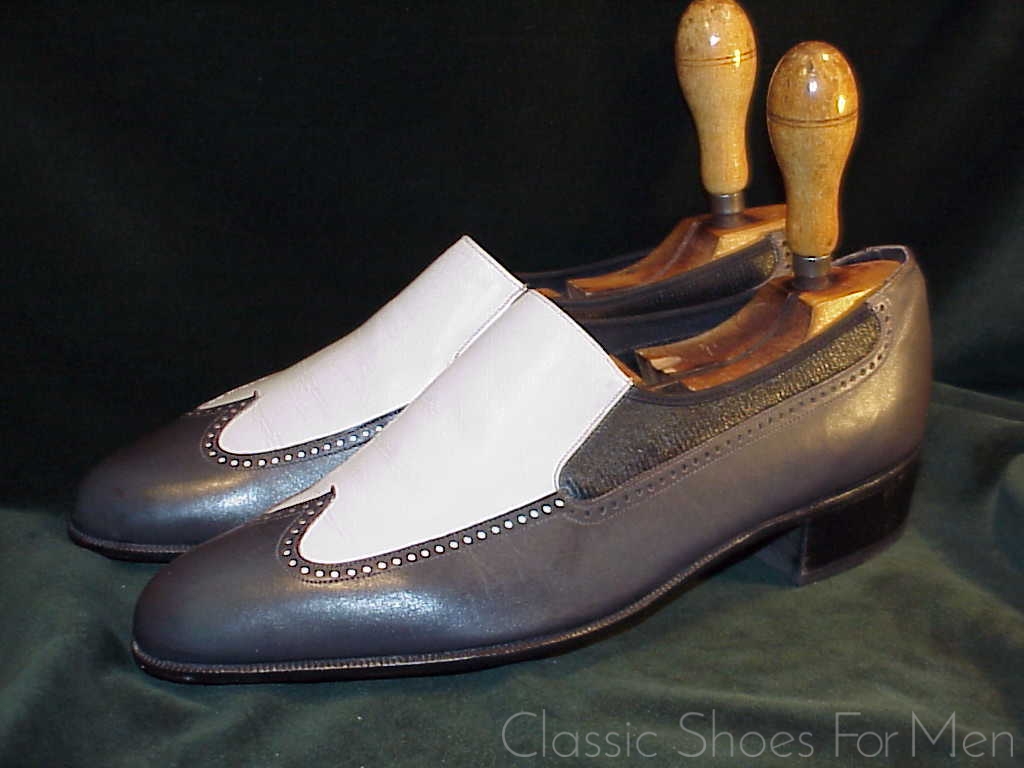*Like new - Vintage FLORSHEIM Gray Wing Tip Spectator Loafer: 41.5D (US 8.5D) - Image 8