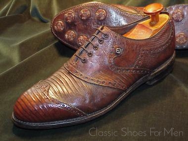 Custom FOOTJOY Eidechs-LIZARD Full Brogue GOLF Oxford: US 9.5D (42.5D)