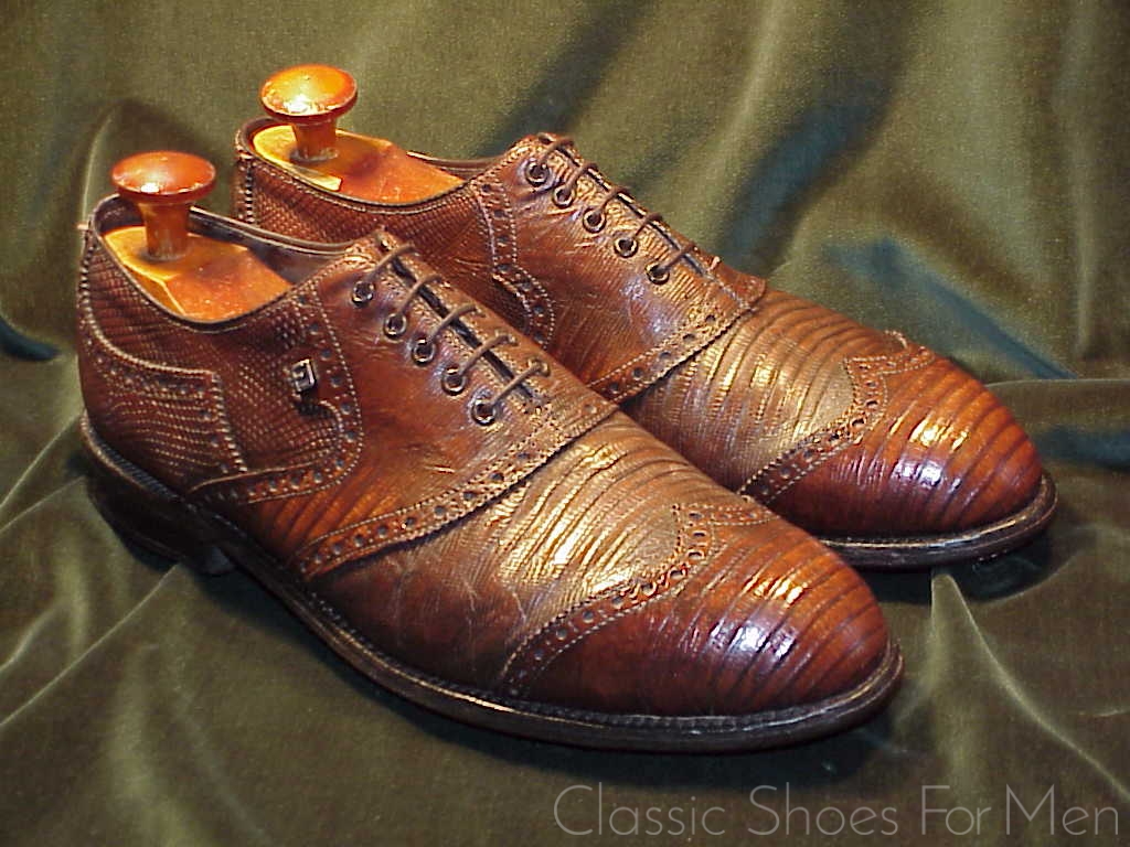 Custom FOOTJOY Eidechs-LIZARD Full Brogue GOLF Oxford: US 9.5D (42.5D) - Image 7