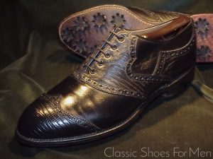 *Very Fine - FOOTJOY LIZARD/CALF Full Brogue GOLF Spectator: US 9.5D (42.5D)