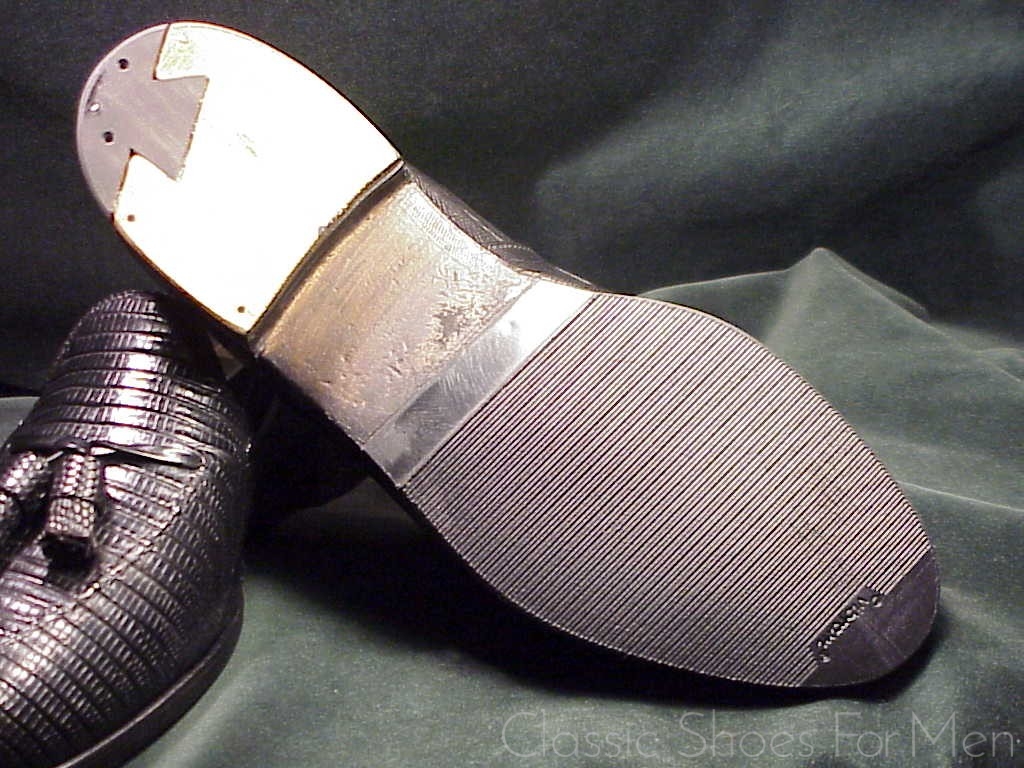 FOOTJOY Black Lizard Leather Sz‎ 10.5 E Mens Tassel Loafers Shoes VTG RARE Detailed Men Footjoy Black Lizard Tassel Loafers 10.5 B New  main image 2