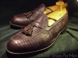*Very Fine - FOOTJOY Brown Eidechse Lizard Tassel Loafer, Circa 1970: US 13D (47D)