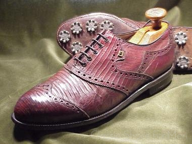 *FOOTJOY Eidechsenleder–Lizard Custom-Made Full Brogue GOLF Oxford: US 9D (92D)