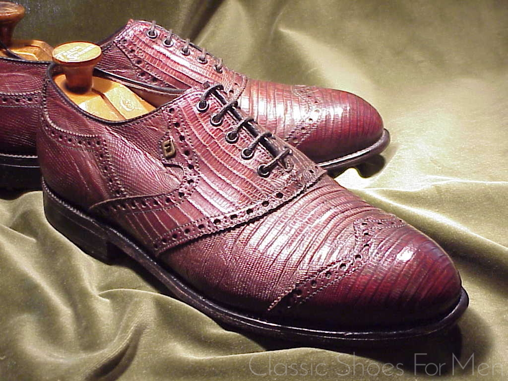 *FOOTJOY Eidechsenleder–Lizard Custom-Made Full Brogue GOLF Oxford: US 9D (92D) - Image 3