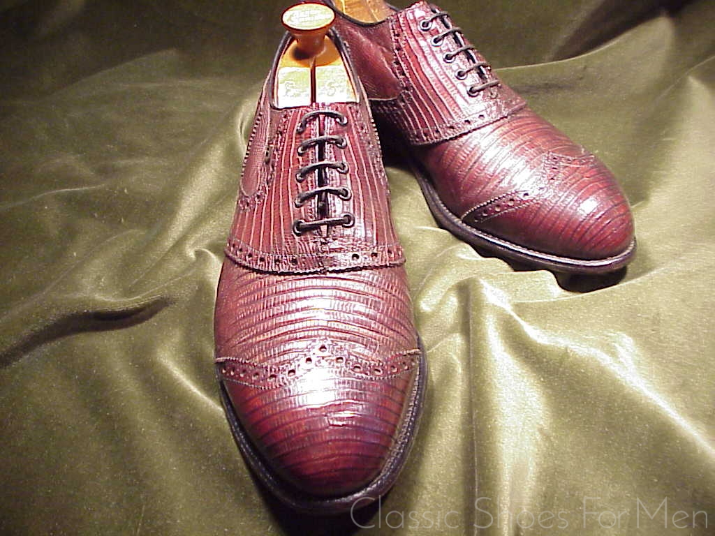 *FOOTJOY Eidechsenleder–Lizard Custom-Made Full Brogue GOLF Oxford: US 9D (92D) - Image 4