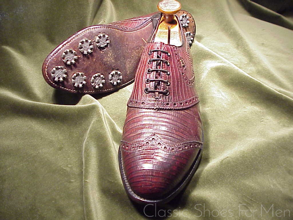 *FOOTJOY Eidechsenleder–Lizard Custom-Made Full Brogue GOLF Oxford: US 9D (92D) - Image 6