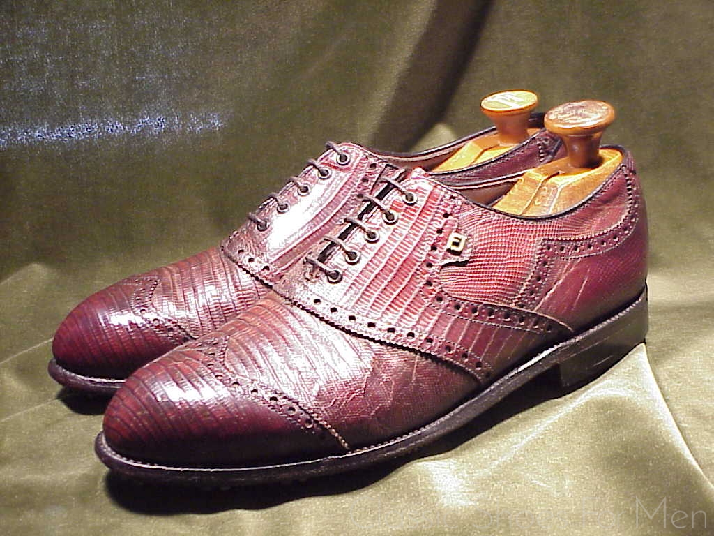 *FOOTJOY Eidechsenleder–Lizard Custom-Made Full Brogue GOLF Oxford: US 9D (92D) - Image 9
