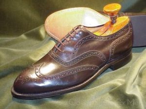 *NEW - JOHNSTON & MURPHY "Aristocraft" Full Brogue Oxford, Circa 1990: US 7-8 WIDE (40-41Wide)