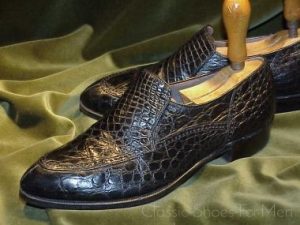 Vintage STETSON Spade Sole Alligator High Vamp Brogued Loafer: US 8D (41D)