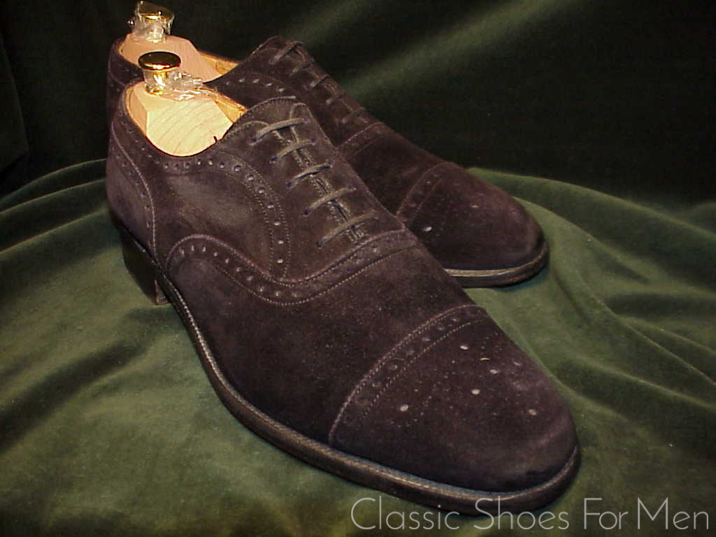 *J. M. WESTON Vintage Black Suede Half Brogue Oxford; 44D (US 10.5D) - Image 12