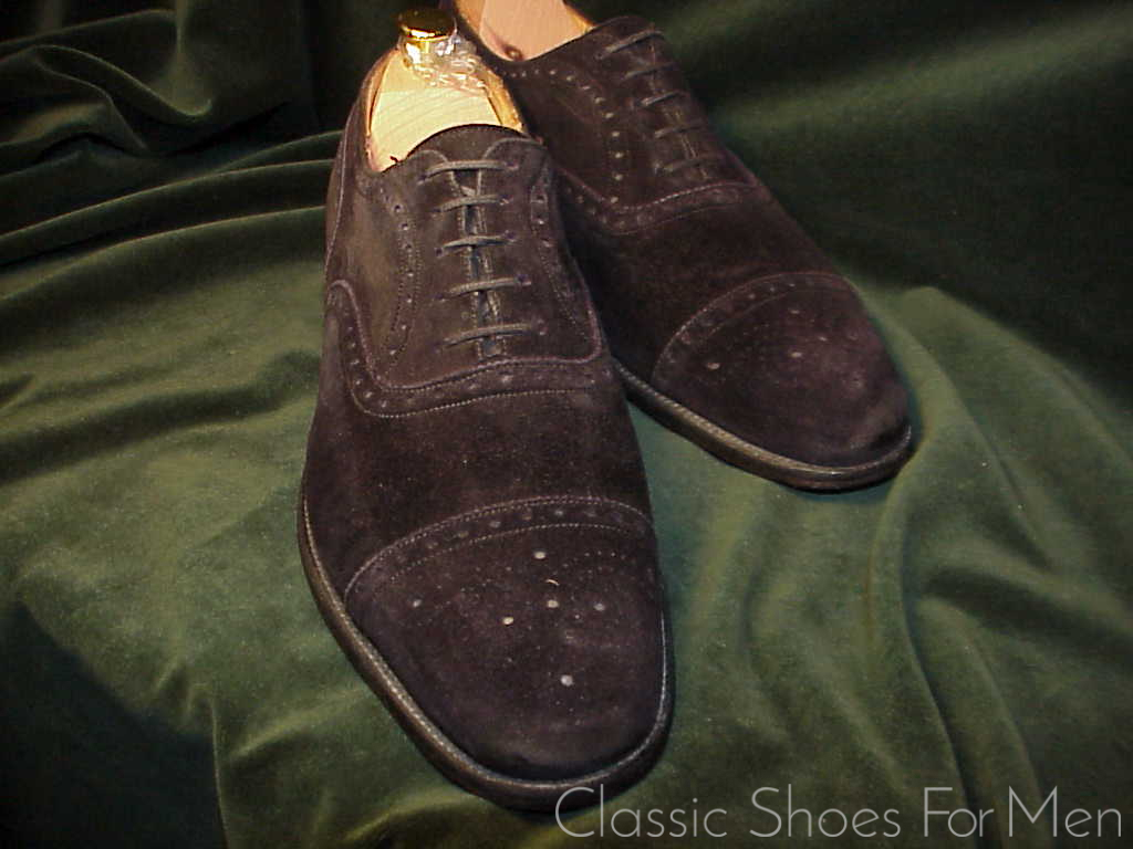 *J. M. WESTON Vintage Black Suede Half Brogue Oxford; 44D (US 10.5D) - Image 6
