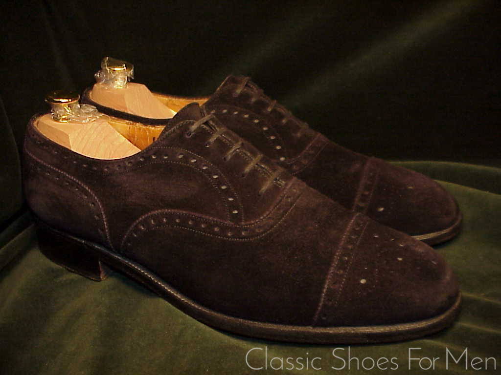 *J. M. WESTON Vintage Black Suede Half Brogue Oxford; 44D (US 10.5D) - Image 7