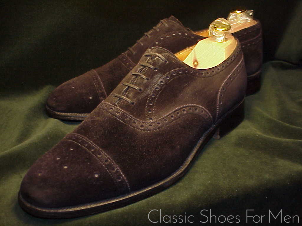 *J. M. WESTON Vintage Black Suede Half Brogue Oxford; 44D (US 10.5D) - Image 10