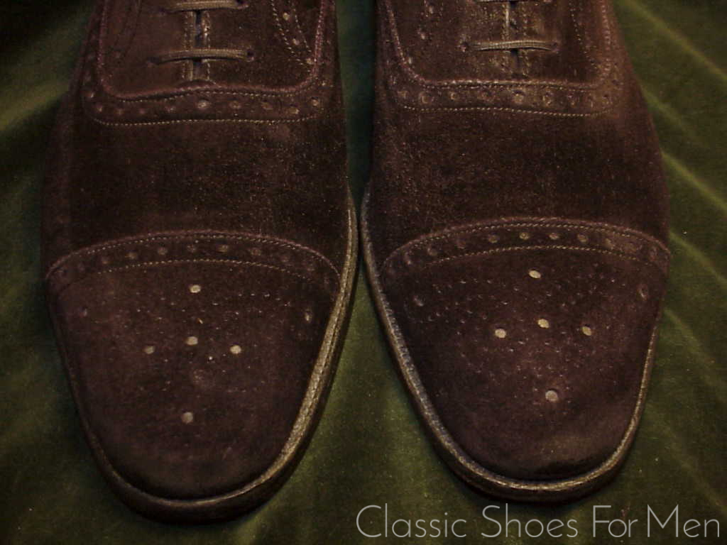 *J. M. WESTON Vintage Black Suede Half Brogue Oxford; 44D (US 10.5D) - Image 5