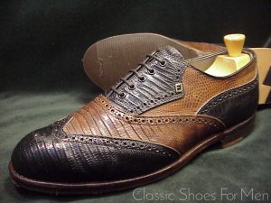 *Vintage Custom FOOTJOY Lizard Full Brogue Oxford SPECTATOR: 43-43.5EE (US 10EE)